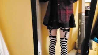 Cute Femboy Trap Shows off in the Mirror