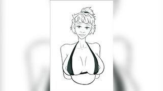 Breast Expansion GIF Speedpaint, Drawing Process Vertical Video