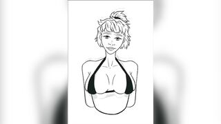 Breast Expansion GIF Speedpaint, Drawing Process Vertical Video