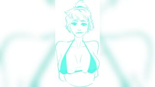 Breast Expansion GIF Speedpaint, Drawing Process Vertical Video