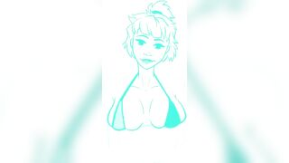 Breast Expansion GIF Speedpaint, Drawing Process Vertical Video