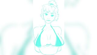 Breast Expansion GIF Speedpaint, Drawing Process Vertical Video