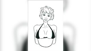 Breast Expansion GIF Speedpaint, Drawing Process Vertical Video