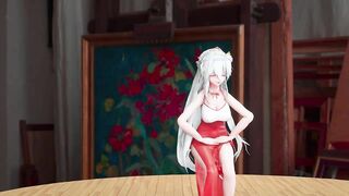 【R18-MMD】Haku Strip Dance