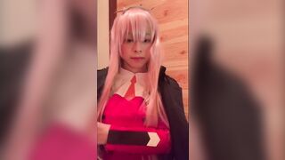 Futanari zero two Ejaculates with serious Masturbation in the Bathroom!