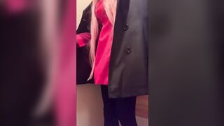 Futanari zero two Ejaculates with serious Masturbation in the Bathroom!