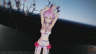 MMD SFW 4k Sexy Pink Misaka Bondage Bikini - Crab Rave - 1078