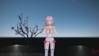 MMD SFW 4k Sexy Pink Misaka Bondage Bikini - Crab Rave - 1078