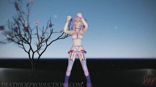 MMD SFW 4k Sexy Pink Misaka Bondage Bikini - Crab Rave - 1078