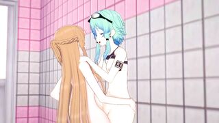 [sword Art Online]Futa Asuna x Sinon(3d Hentai)