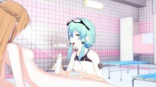 [sword Art Online]Futa Asuna x Sinon(3d Hentai)