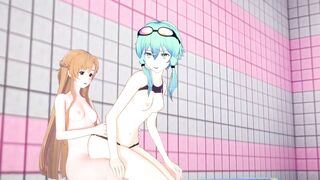 [sword Art Online]Futa Asuna x Sinon(3d Hentai)