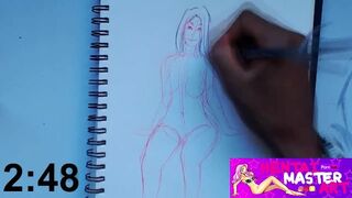 Busty Gabbie Carter Fan Art Speed Drawing