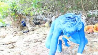 Bodypinat Cosplay : a Blue Pokemon in the Wild