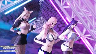 MMD Twice - Breakthrough Ahri Kaisa Seraphine Sexy Dance