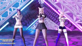 MMD Twice - Breakthrough Ahri Kaisa Seraphine Sexy Dance