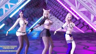 MMD Twice - Breakthrough Ahri Kaisa Seraphine Sexy Dance