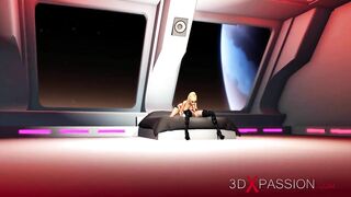 3d sexy shemale fucks hard a horny girl in a space station