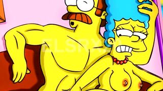 Marge simpson fucking with flanders while no one is home