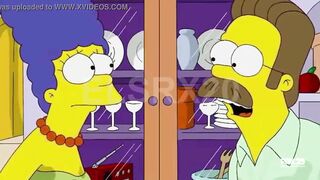 Marge simpson fucking with flanders while no one is home