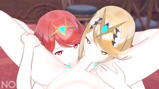 Pyra and Mythra getting fucked (by nodusfm)