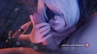 Nier 2B cock biting