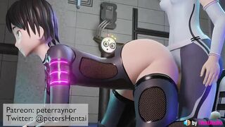 Futa vs Male cumming (loop with ASMR sound) 3d animation hentai anime blender sfm futanari girl