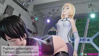 Futa vs Male cumming (loop with ASMR sound) 3d animation hentai anime blender sfm futanari girl