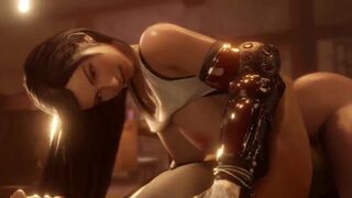 Tifa Lockhart and Jessie in a Foursome