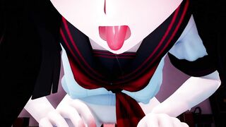 Yandere black-haired beautiful girl Femdom - [ASMR] [MMD] [By-poko●●●]