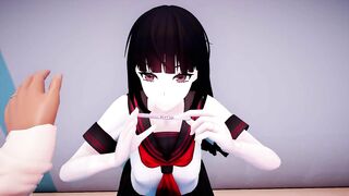 Yandere black-haired beautiful girl Femdom - [ASMR] [MMD] [By-poko●●●]