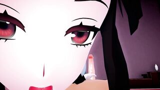 Yandere black-haired beautiful girl Femdom - [ASMR] [MMD] [By-poko●●●]