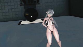 mmd r18 Eunice sexy elf beg for you not to cum for her sameless erotic dance 3d hentai fap challenge