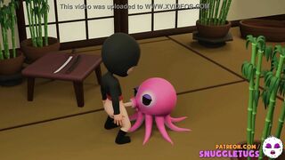 Ninja and OctoGirl Octopus Japanese 3D Hentai t. Cartoon blowjob