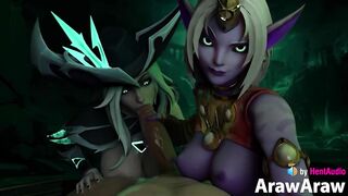 Miss Fortune & Soraka Blowjob (with sound) 3d animation ASMR hentai League of Legends bj