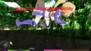 Cute elf girls having sex with goblins men and orcs in Elf knight Gisele new gameplay hentai game