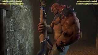 Kitana Fucked hard by giant monster 3D animation porn