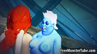 3D Ariel gets fucked hard by Ursula underwater