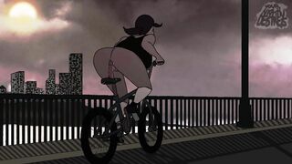 Slutty Girl Rides Dildo On Bike In Public Animation Loop