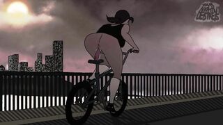 Slutty Girl Rides Dildo On Bike In Public Animation Loop