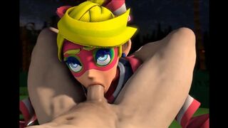 ARMS Twintelle, Min Min and Ribbon Girl 3D Futa!