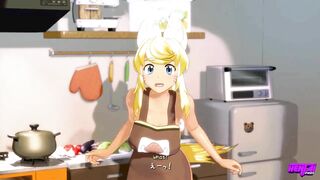 Wolf Girl Wags Her Tail Happily For The Food You Bring Her Thanks You With Her Big Tits - Hentai Pros