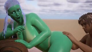 Alien Woman Gets Bred By Human - 3D Animation