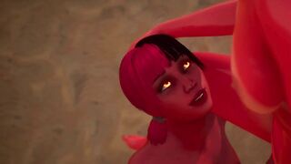 2 Demonic Girls Fuck Each other - 3D Animation