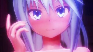 Aqua Warms You Up Under The Table - KONOSUBA - Footjob - Deepthroat - Sex MMD