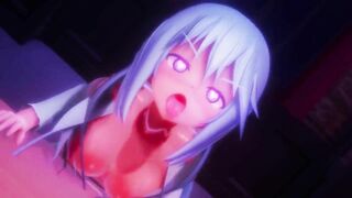 Aqua Warms You Up Under The Table - KONOSUBA - Footjob - Deepthroat - Sex MMD