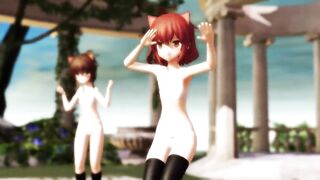 【MMD】Kokuhaku Biyori Desu! (2 cute cat girls) 【R-18】