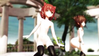 【MMD】Kokuhaku Biyori Desu! (2 cute cat girls) 【R-18】