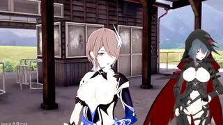 0409 -【R18-MMD】Honkai Impact 3rd 崩坏三 four Thicc valkyrie and the lucky captain