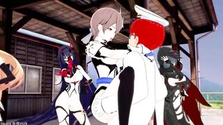 0409 -【R18-MMD】Honkai Impact 3rd 崩坏三 four Thicc valkyrie and the lucky captain